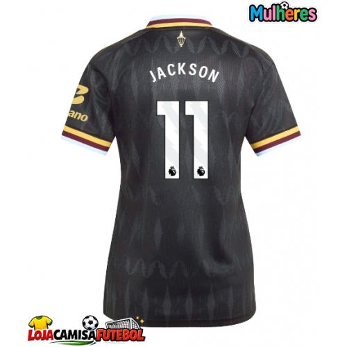 Camisa de Futebol Aston Villa Nicolas Jackson #11 Equipamento Secundário Mulheres 2026-27 Manga Curta